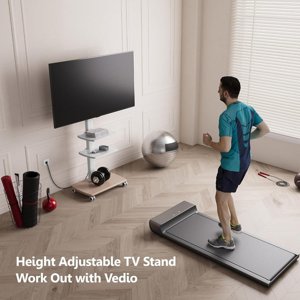 White Rolling TV Stand with Power Outlets H795941