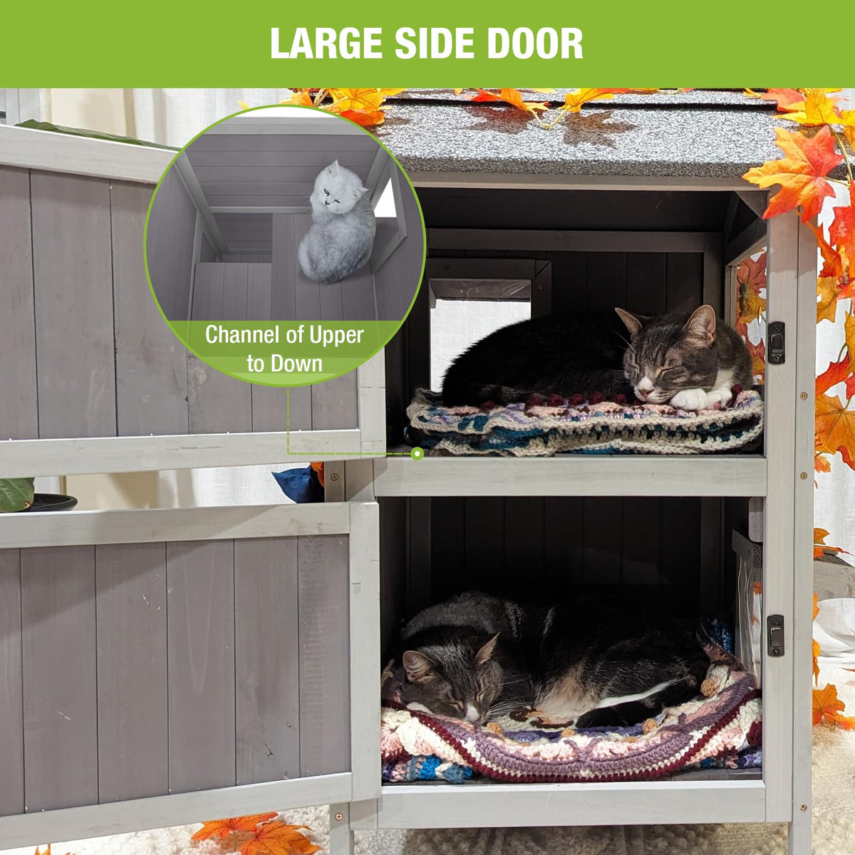 Weatherproof 2 Story Outdoor Cat House R728514