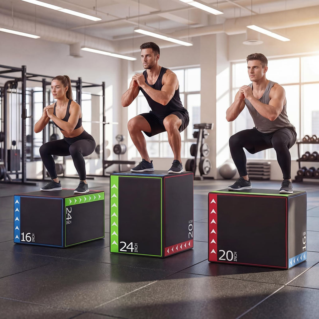 3-in-1 Foam Plyometric Jump Box with Non-Slip Cover G3559