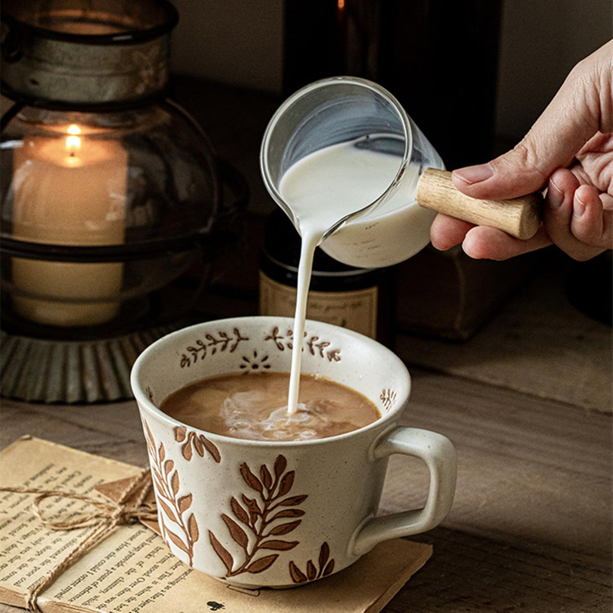 12 oz Ceramic Coffee Mug Set of 4 J668