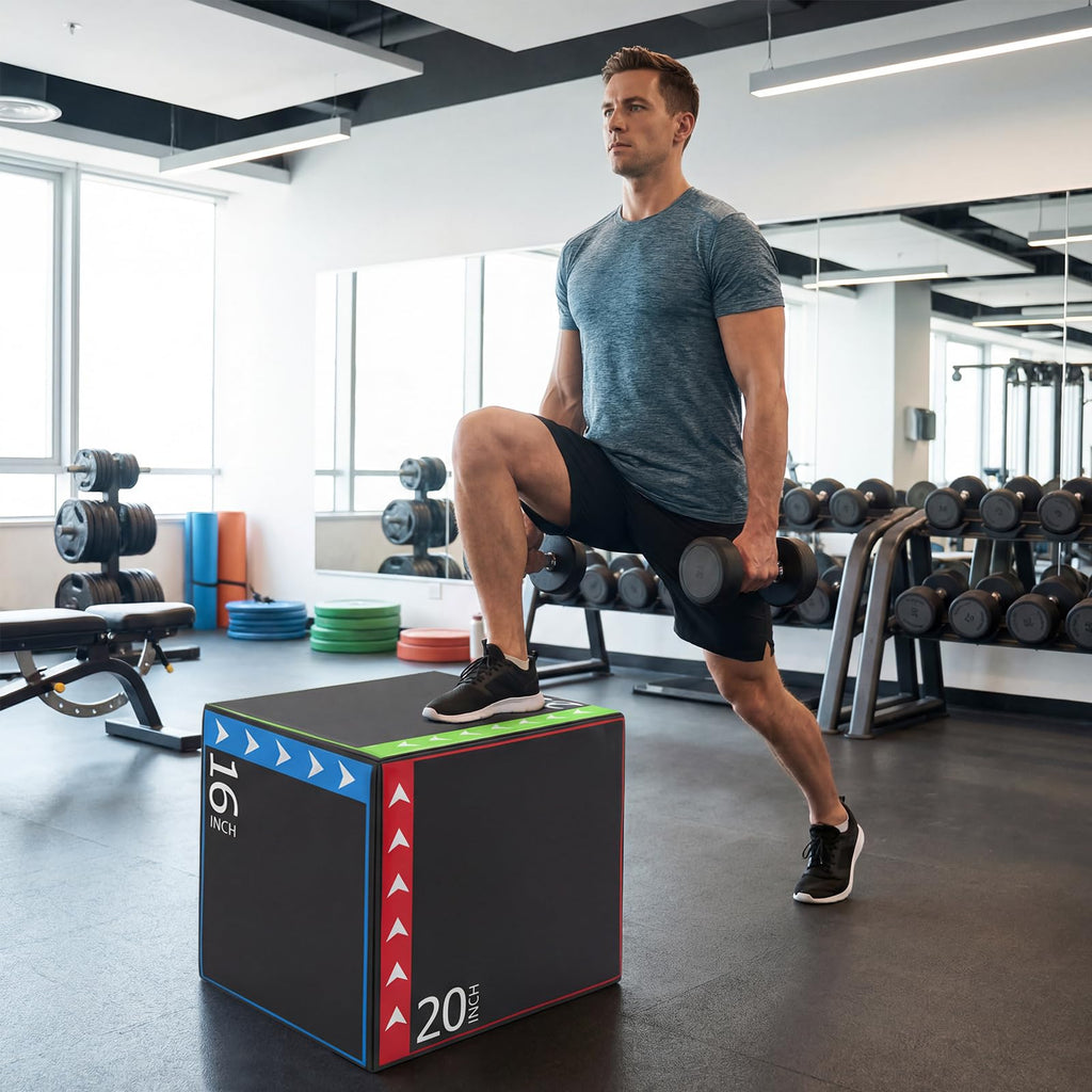 3-in-1 Foam Plyometric Jump Box with Non-Slip Cover G3559