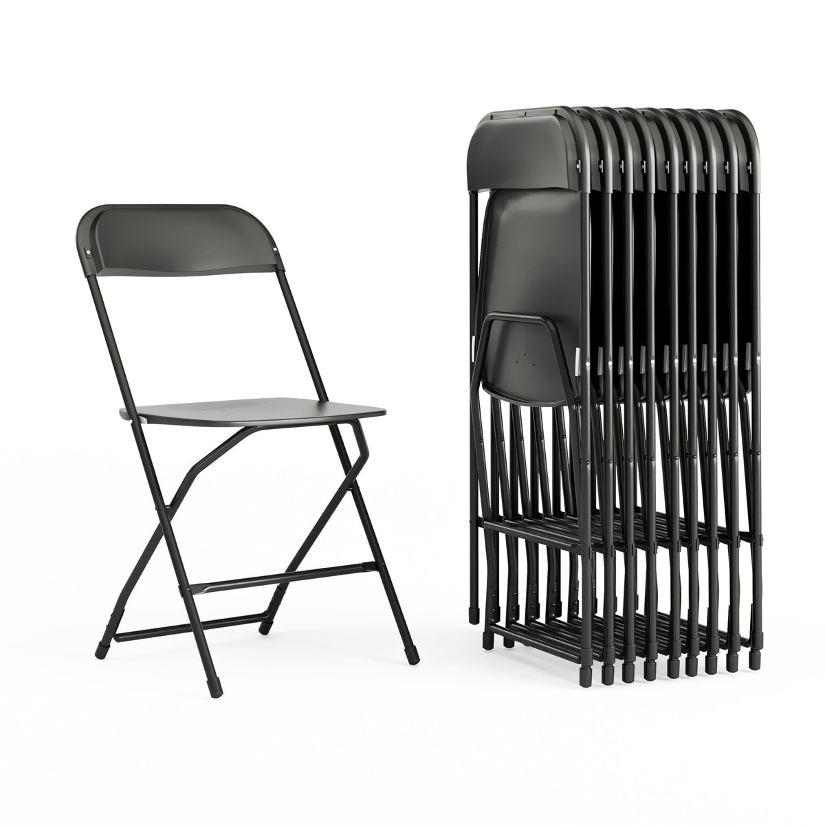 Black Plastic Folding Event Chair 10-Pack T903