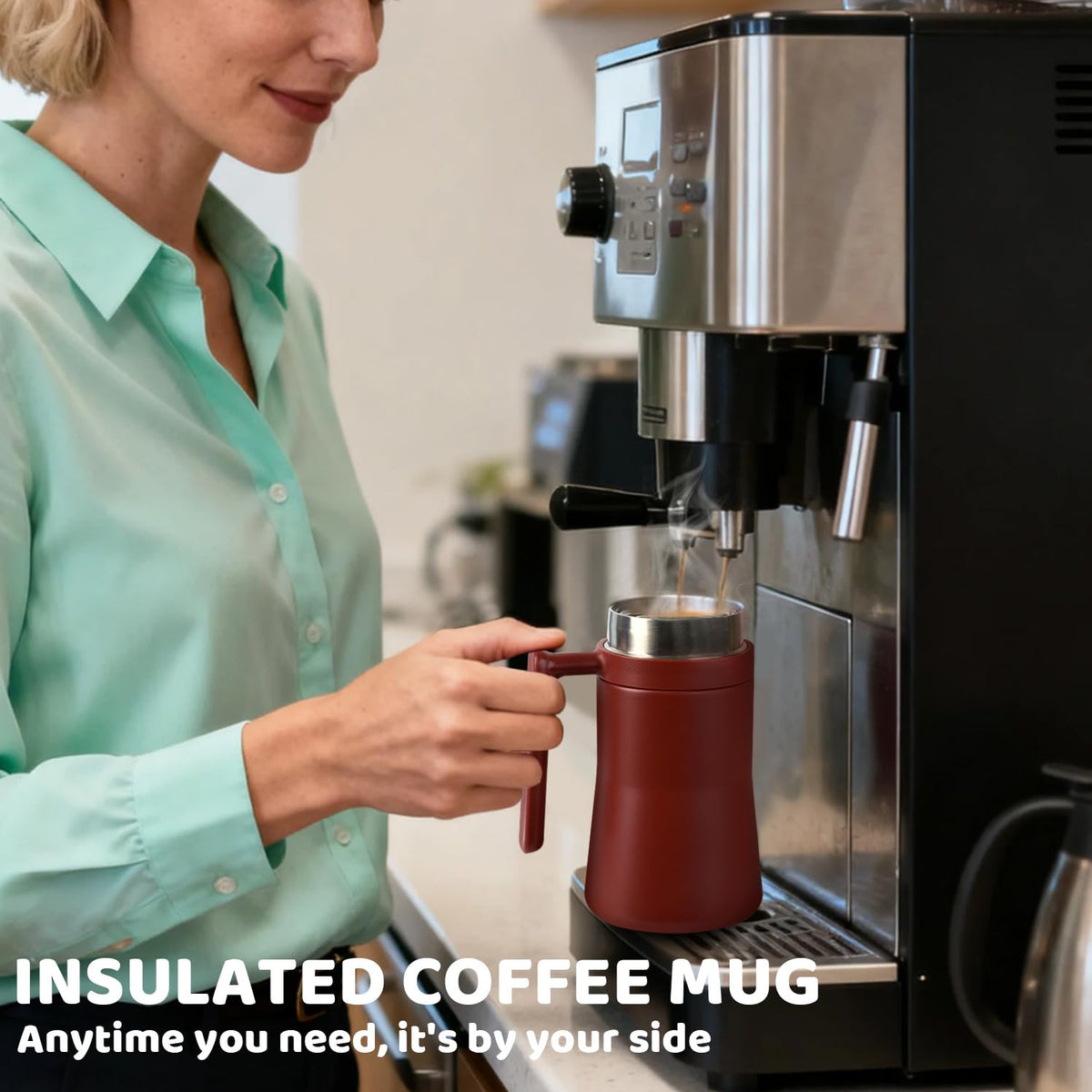 16 oz Insulated Coffee Mug with Handle O539401
