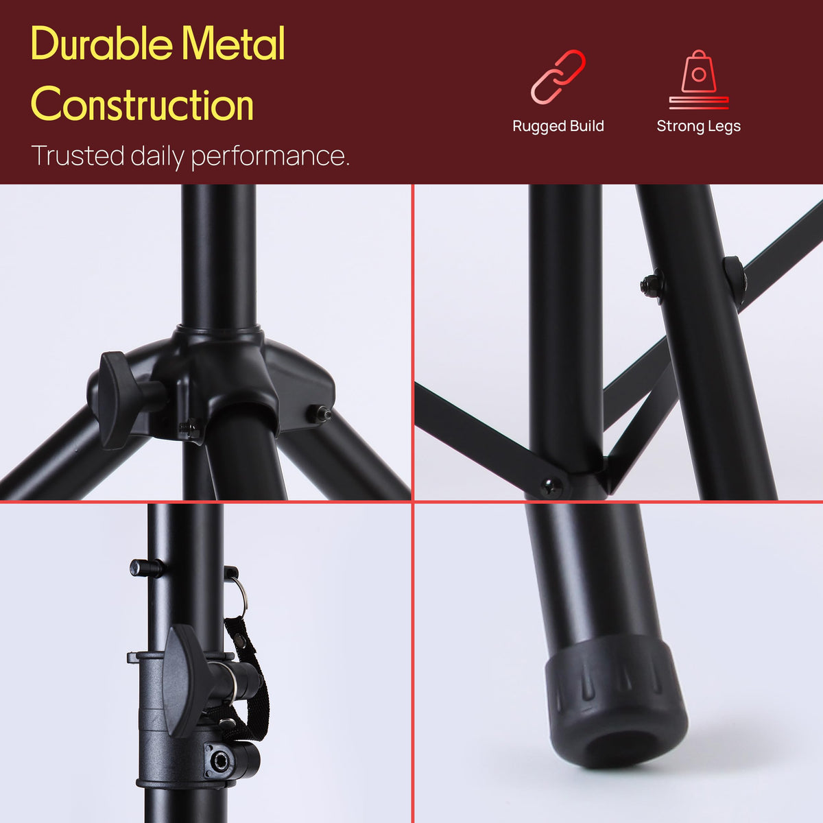 Black Dual Speaker Stand Kit with Storage Bag H935