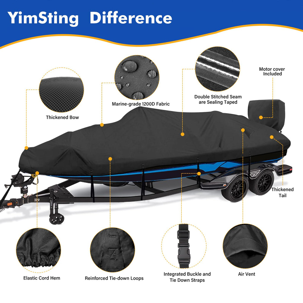 14-16 ft Waterproof V-Hull Boat Cover Z2662