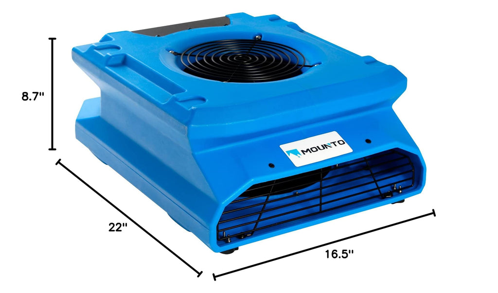 1/4 HP 1200 CFM Low Profile Air Mover, 2-Speed Carpet Dryer Floor Fan with Dual GFCI Outlets G2370