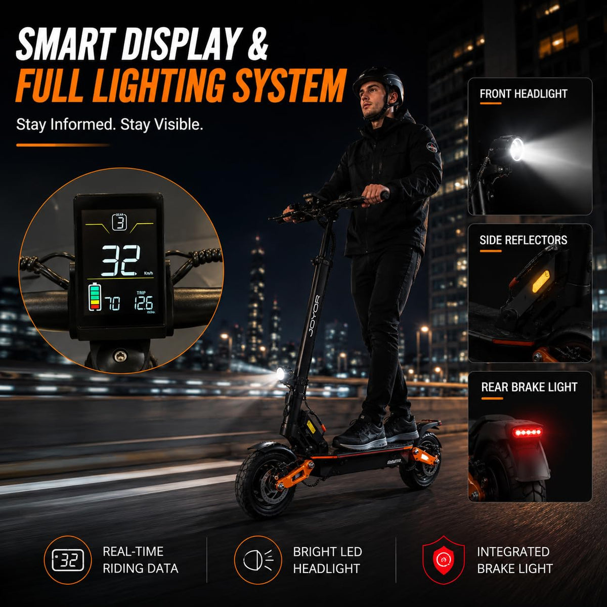 5600W Motor 46 MPH 27Ah Battery 10" Off Road Foldable Electric Scooter U42722