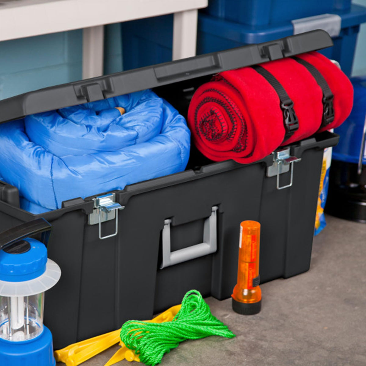Wheeled Utility Storage Container with Lids, 6-Pack R217