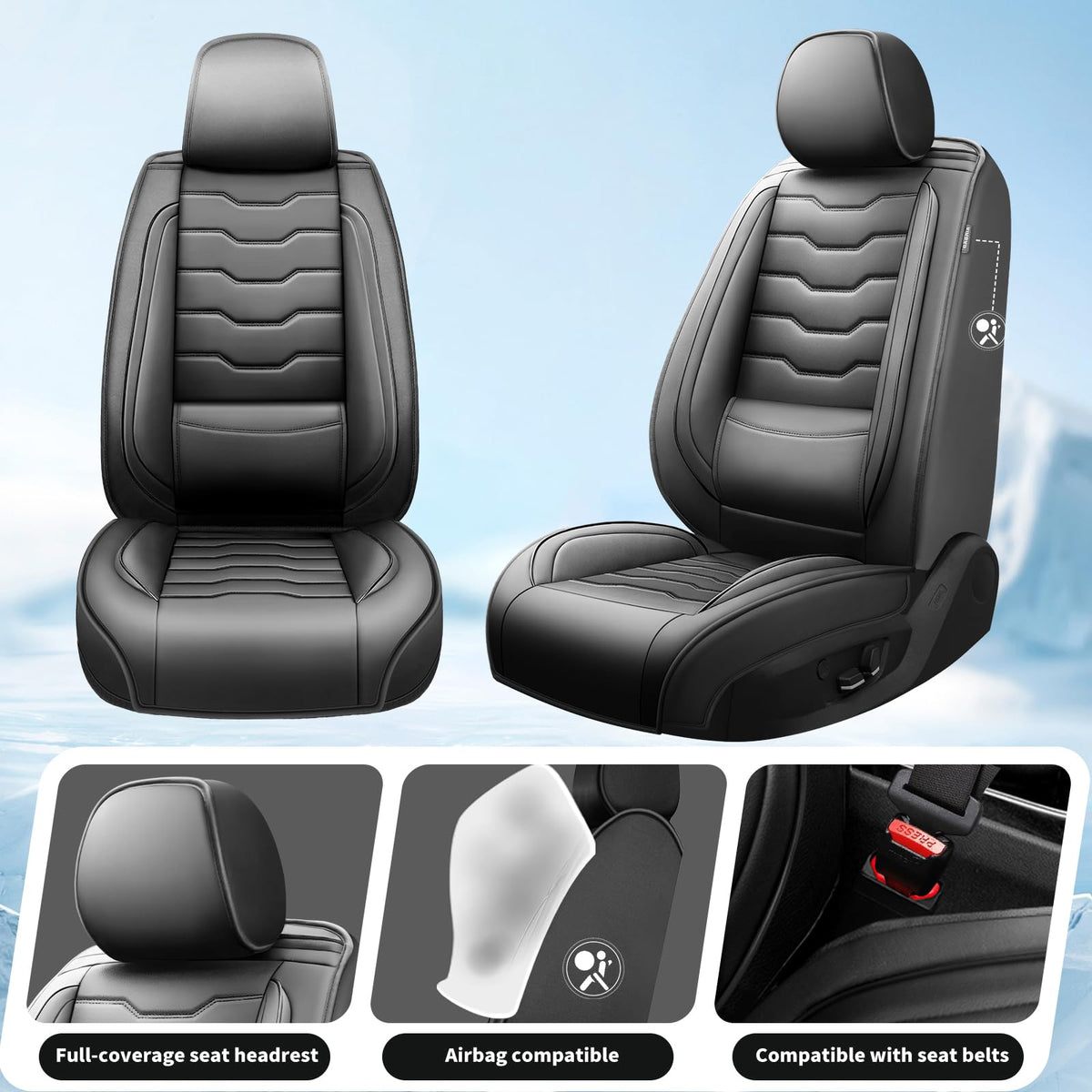 Black Car Seat Covers V540