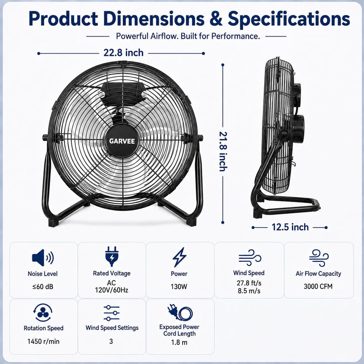 20 Inch Industrial Floor Fan L9293