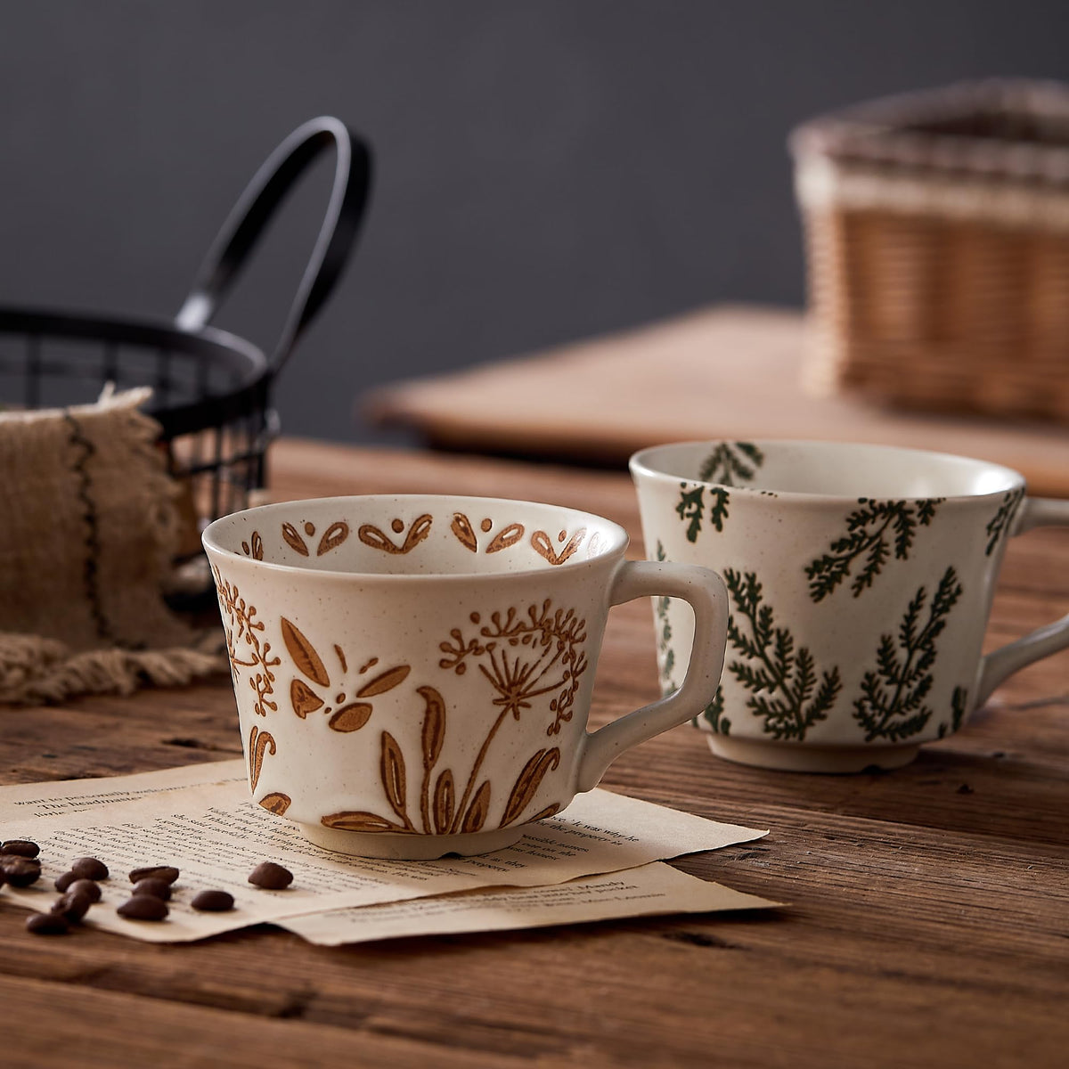 12 oz Ceramic Coffee Mug Set of 4 J668