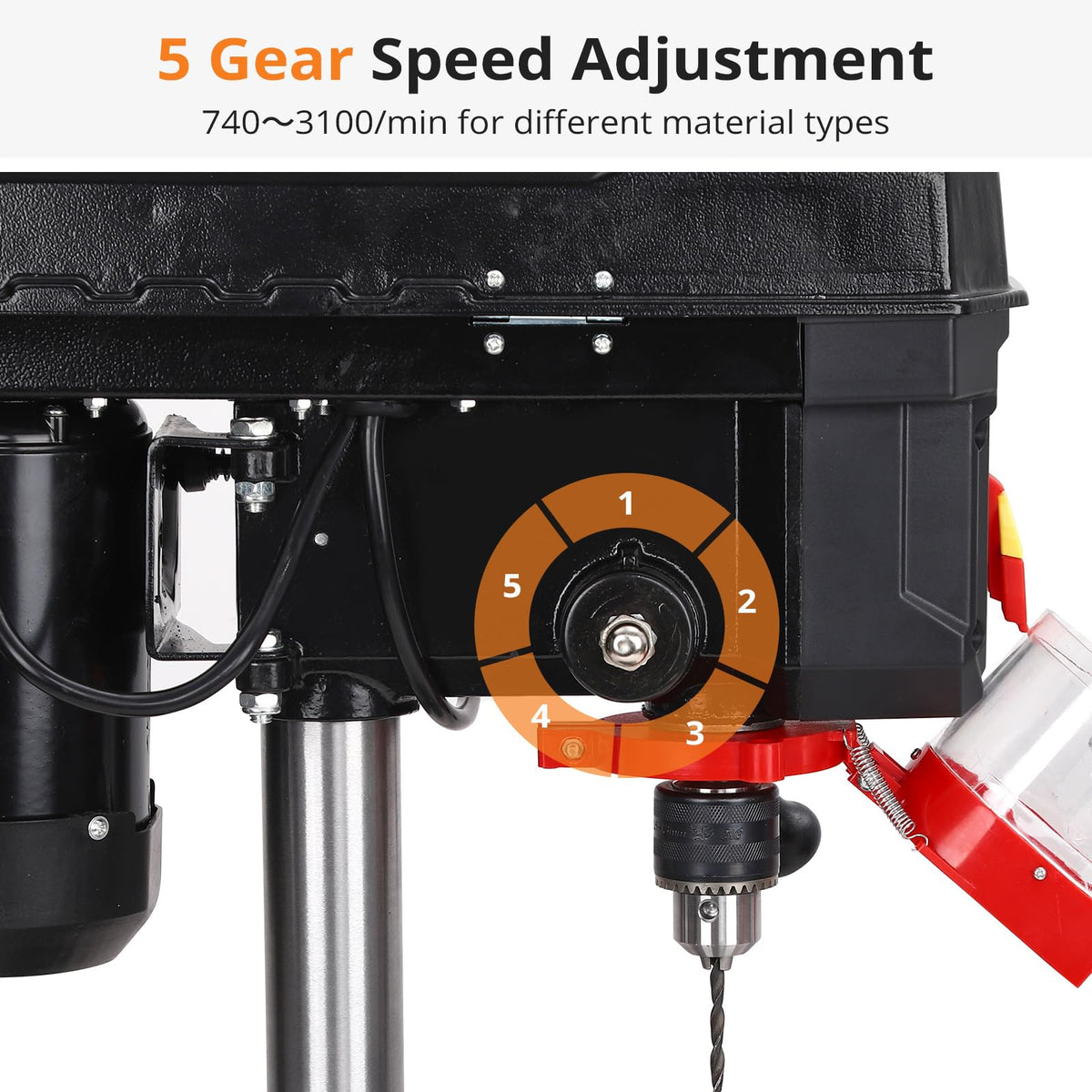 8 Inch 2.5A Benchtop Drill Press with 5 Speed Adjustable R9054