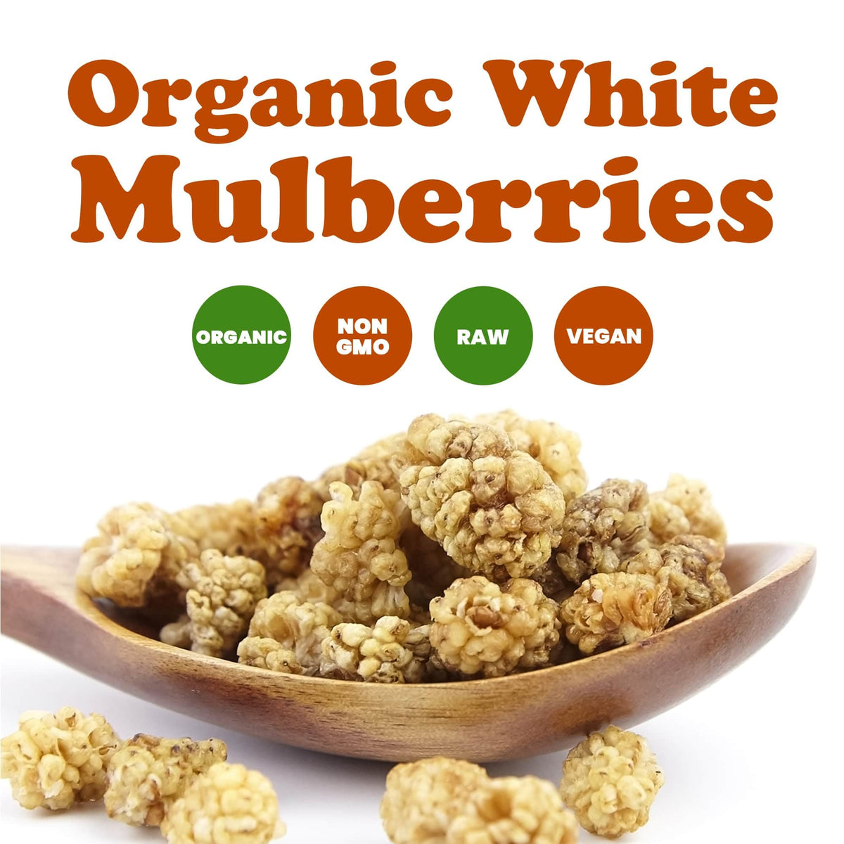 Organic Dried White Mulberries 8 Ounces O66139