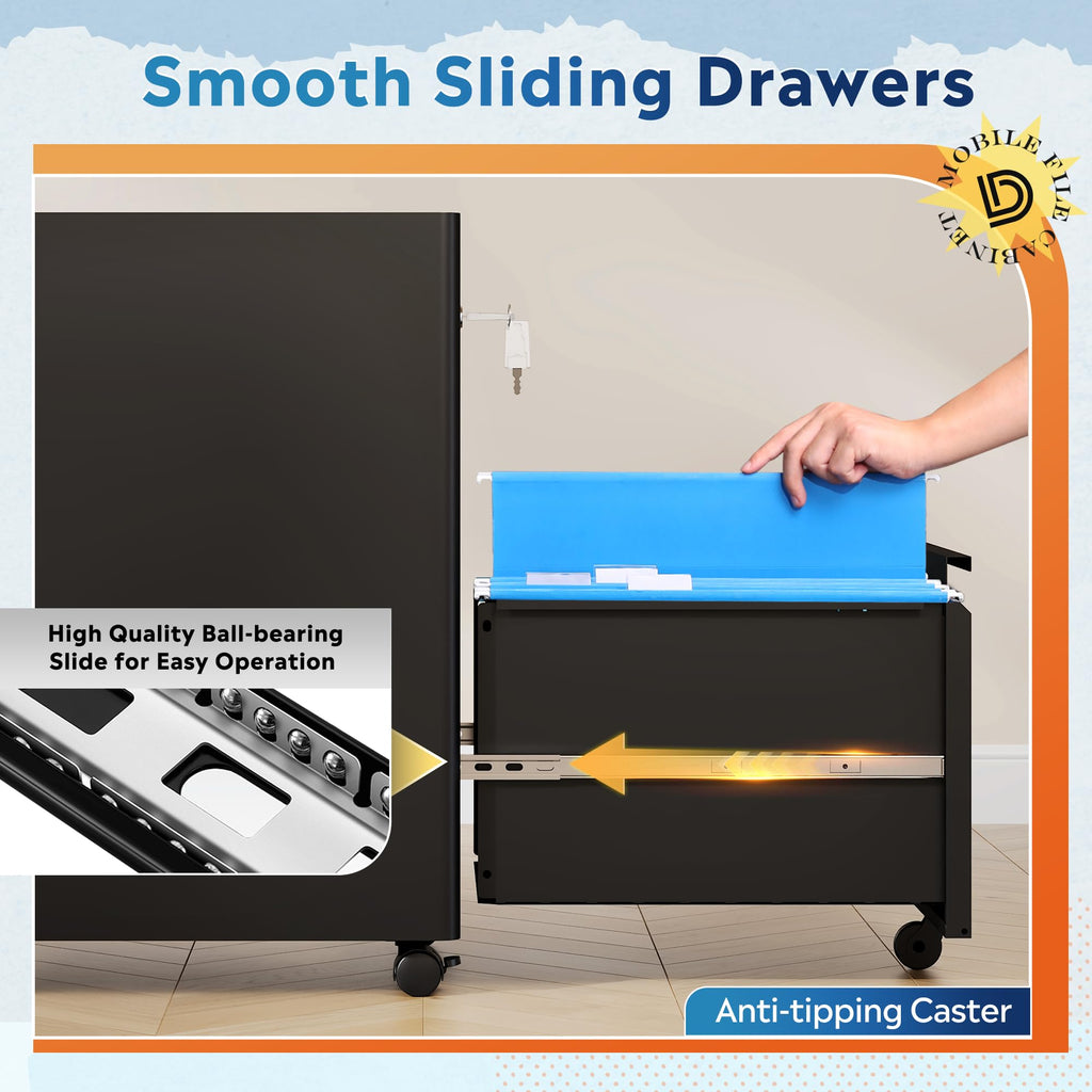 2 Drawer Metal File Cabinet with Lock U20165