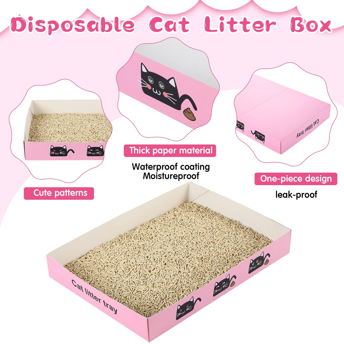 30 Pack Disposable Paper Cat Litter Box Z7525