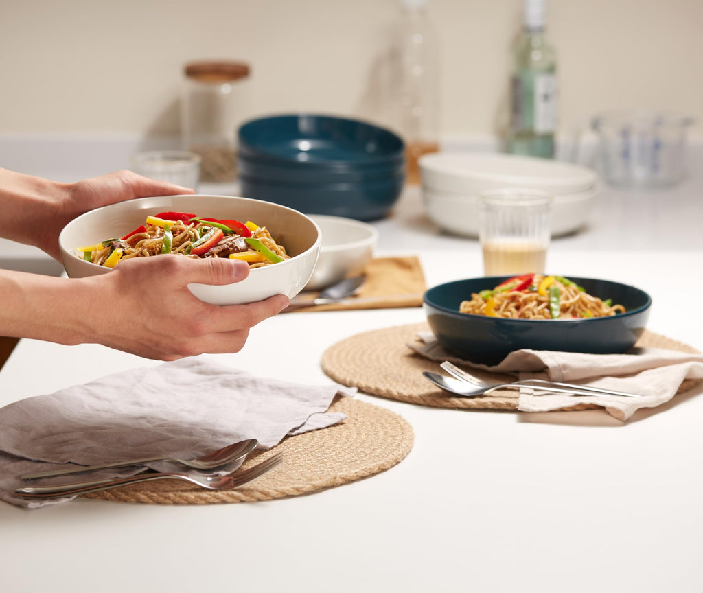 White 40 oz Pasta Bowls Set of 4 P862