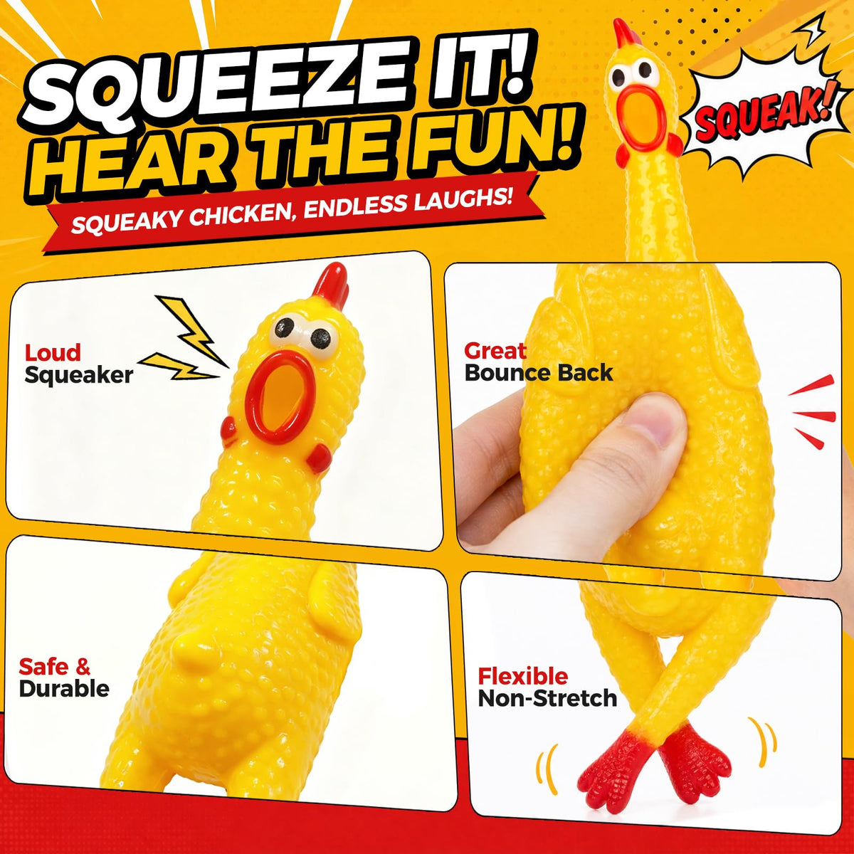Squeaky Chicken Dog Toys D586