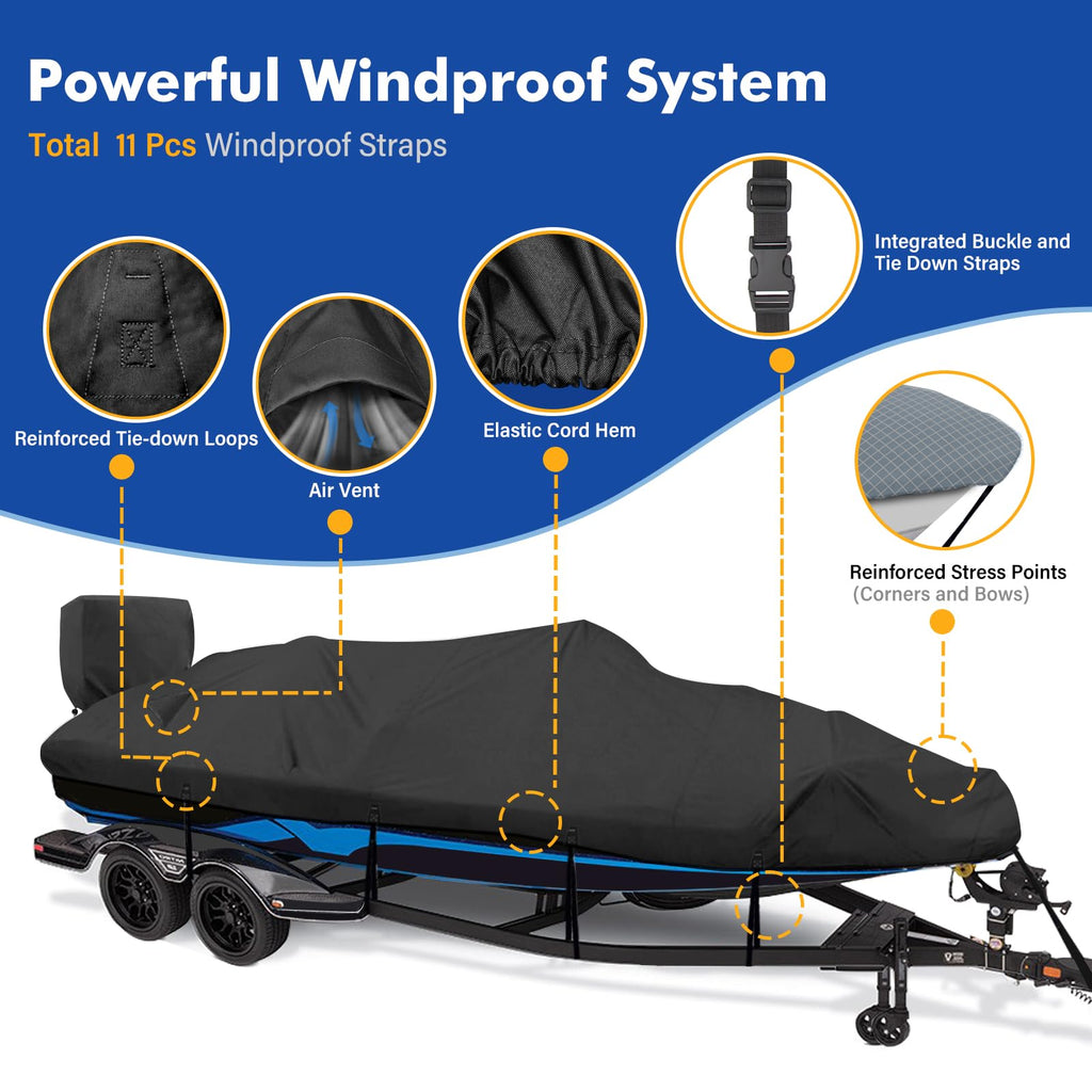 14-16 ft Waterproof V-Hull Boat Cover Z2662