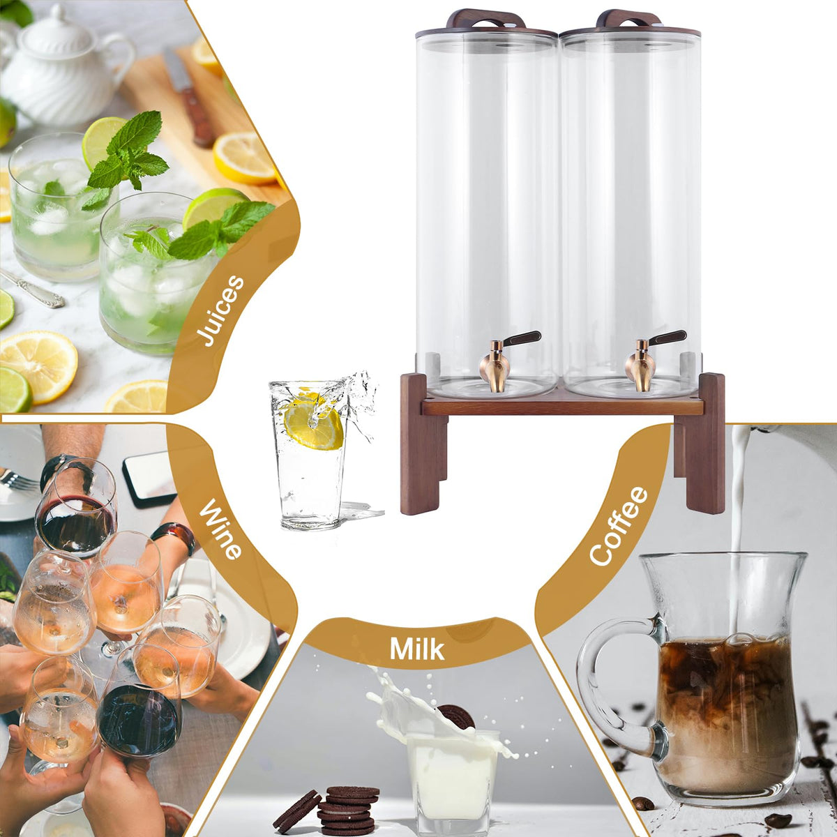2.2 Gallon Glass Drink Dispenser with Stand X6446