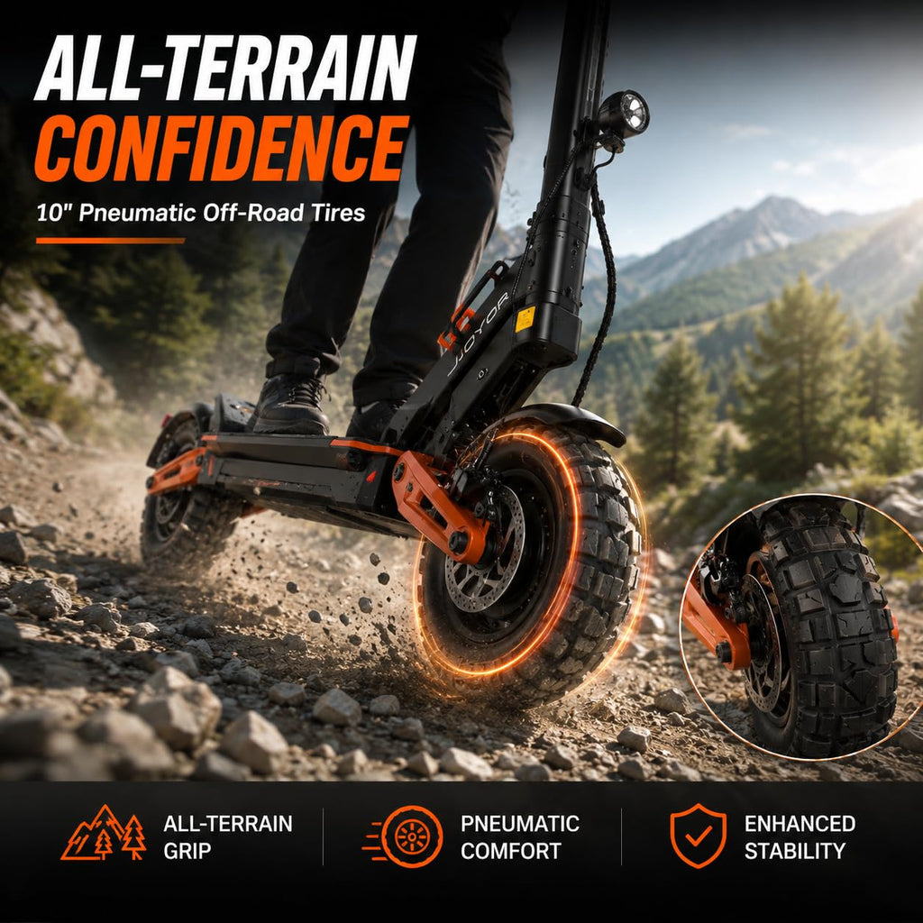 5600W Motor 46 MPH 27Ah Battery 10" Off Road Foldable Electric Scooter U42722