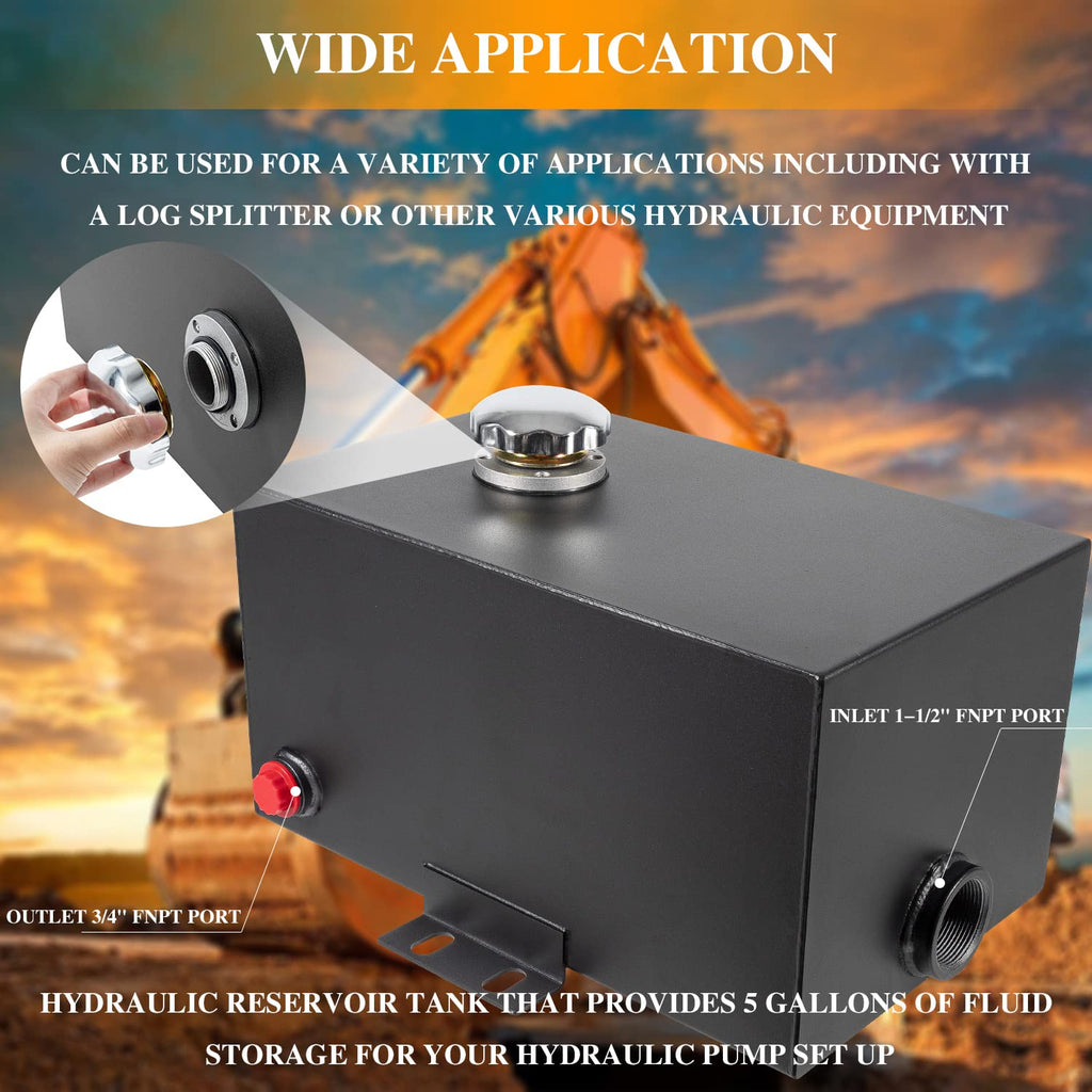 5 Gallon 14 Gauge Steel Hydraulic Fluid Reservoir Tank L91684