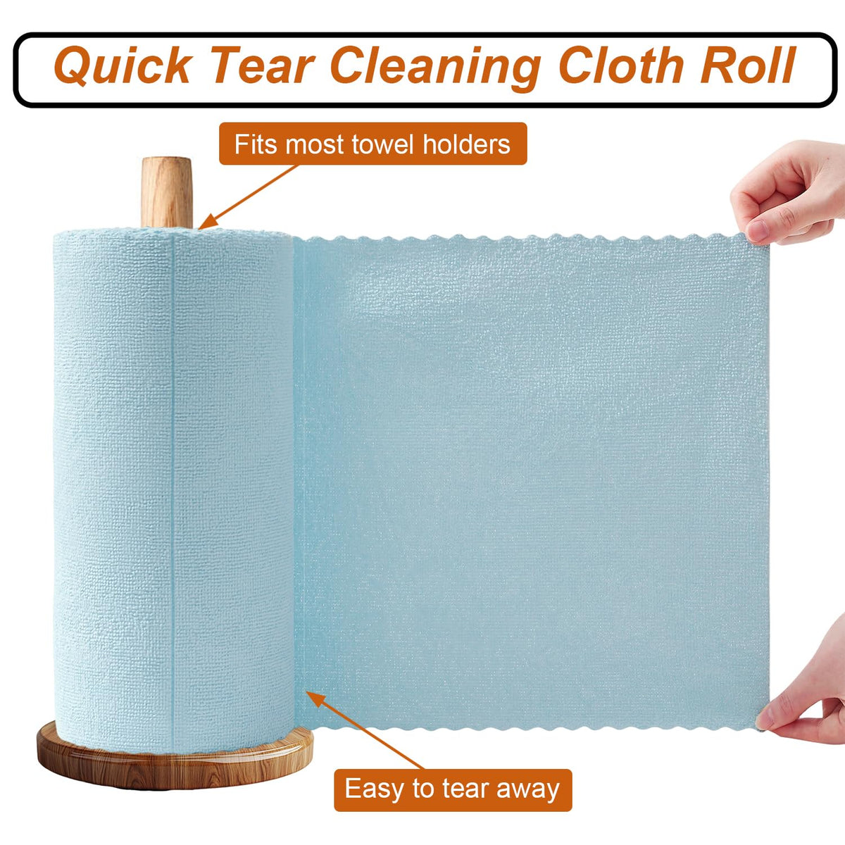 80 Pack Microfiber Cleaning Cloth Roll Blue D3721