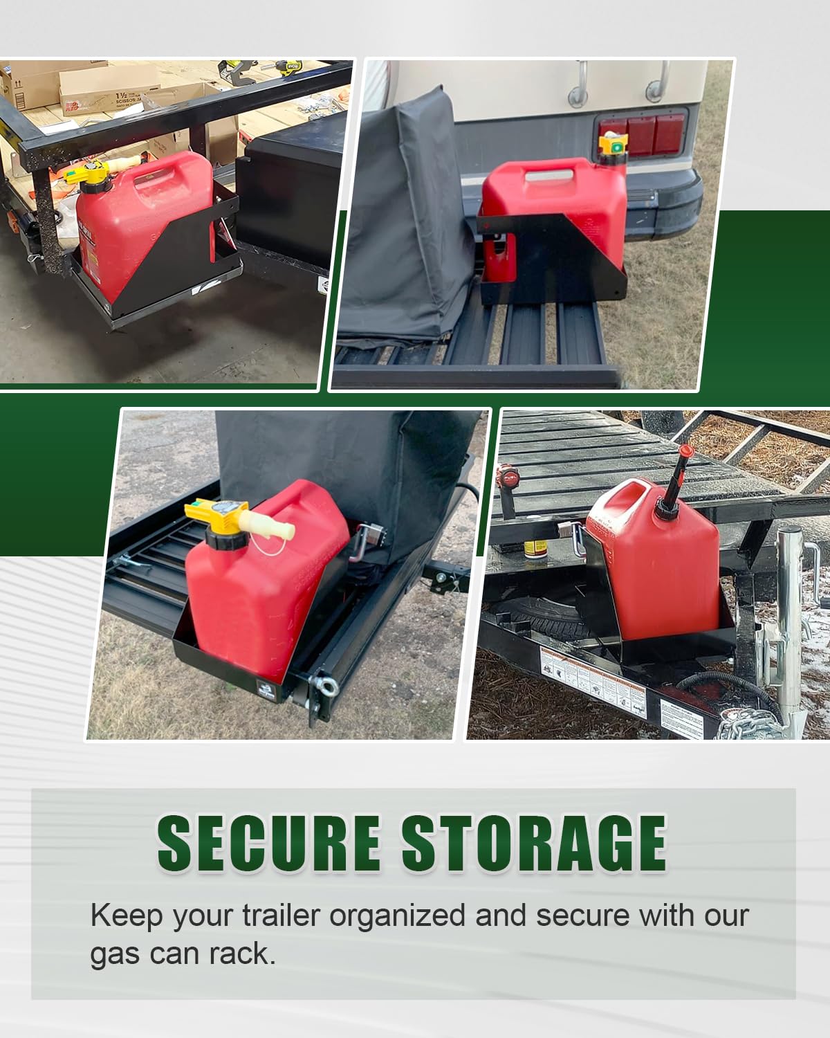 5 Gallon Fuel Gas Can Rack Holder with Lock P405