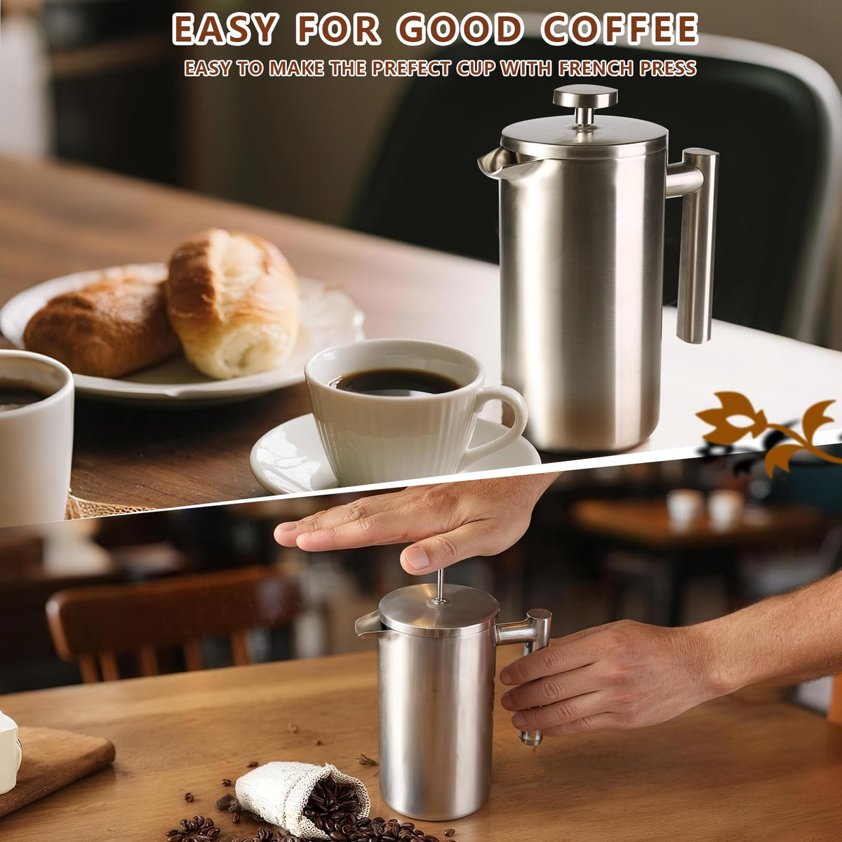 34 oz Stainless Steel French Press C39671