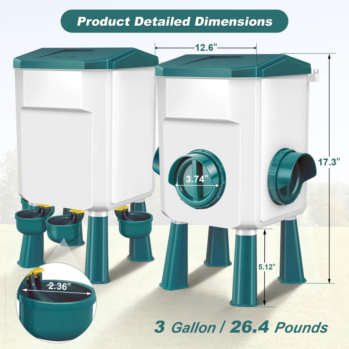 Chicken Feeder and Waterer Set 3 Gallon V664