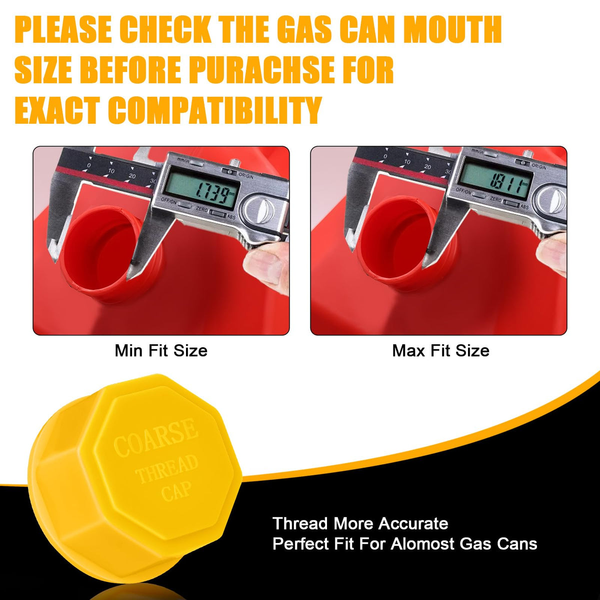 Gas Can Cap 5 Gallon Coarse Thread Q5563