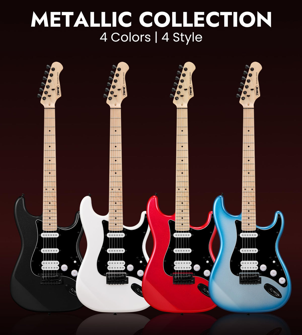 39" Electric Guitar Kit with Amp Sparkle Red Q20396