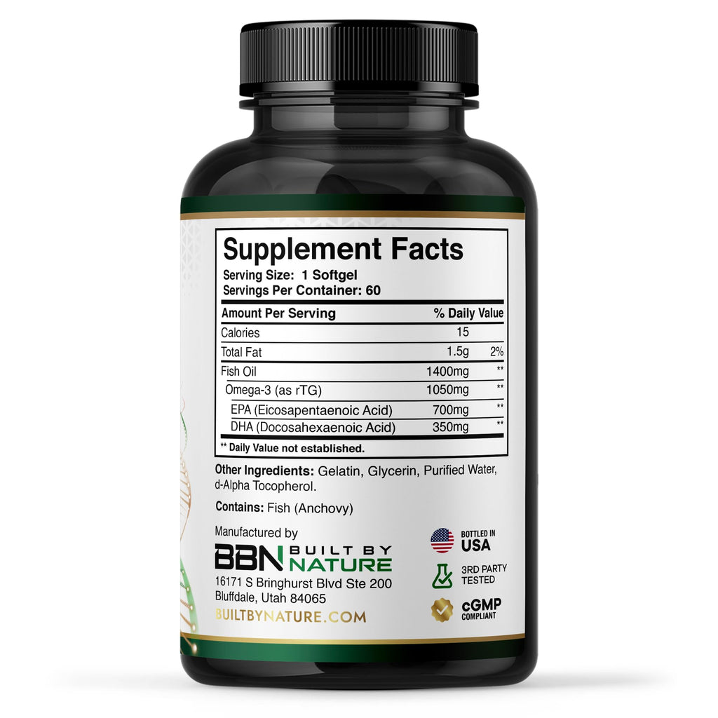 Omega 3 Fish Oil 1400 mg 60 Softgels U712