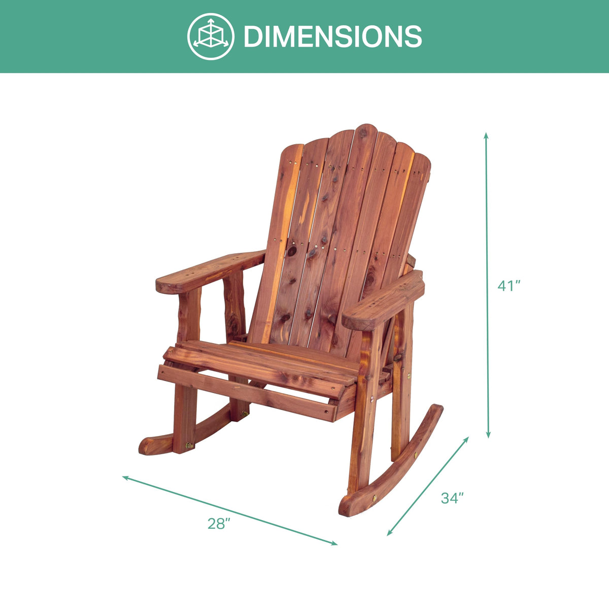 Cedar Adirondack Rocking Chair H7321