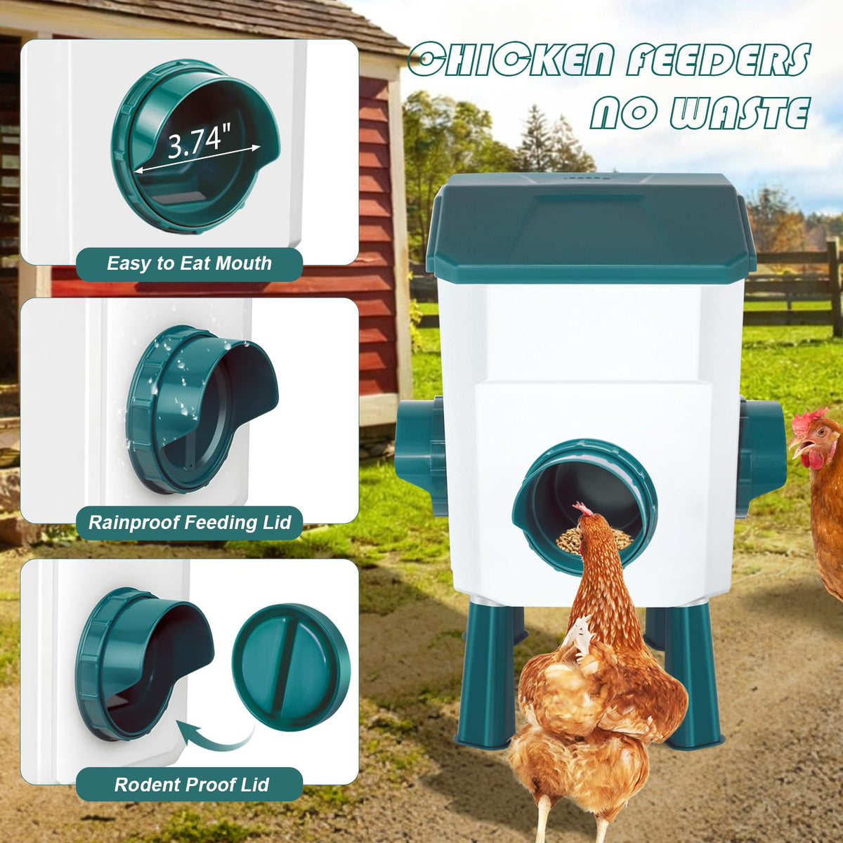 Chicken Feeder and Waterer Set 3 Gallon V664