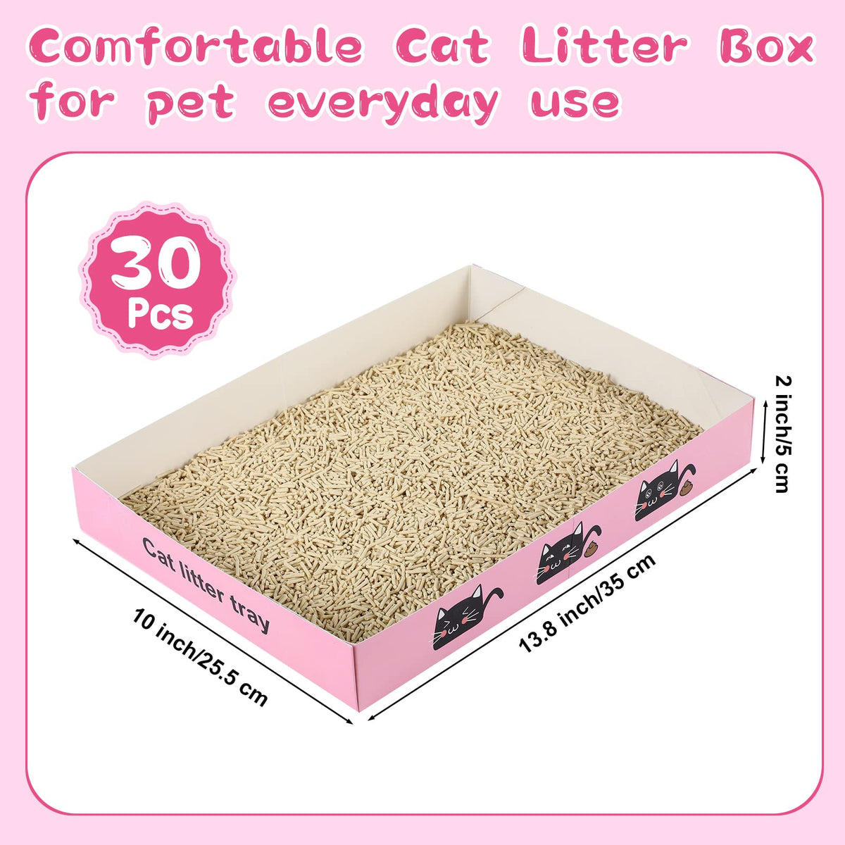 30 Pack Disposable Paper Cat Litter Box Z7525