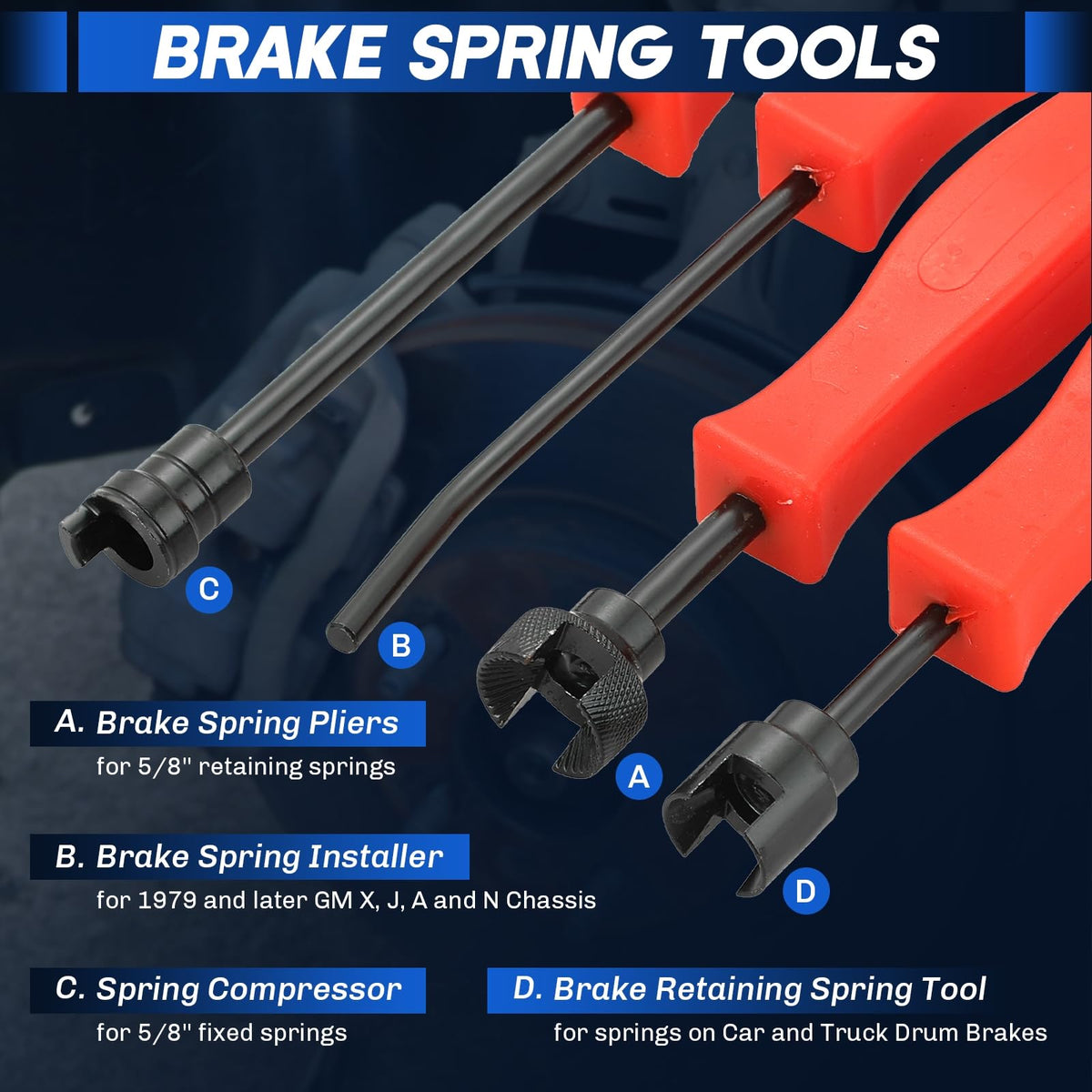 Heavy-Duty Disc Brake Caliper Tool & Drum Brake Tool S9069