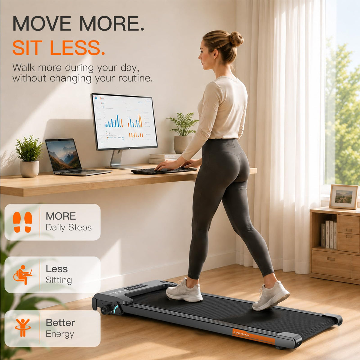 Portable Under Desk Treadmill with Incline S1200