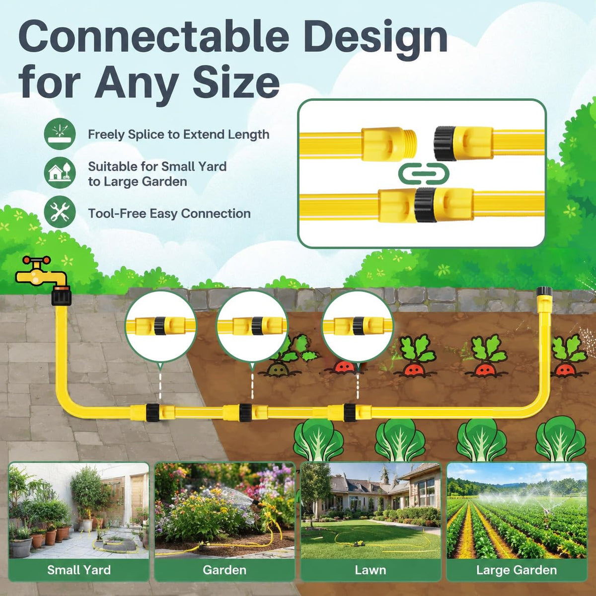4-Pack 25 ft Sprinkler Soaker Hose A933