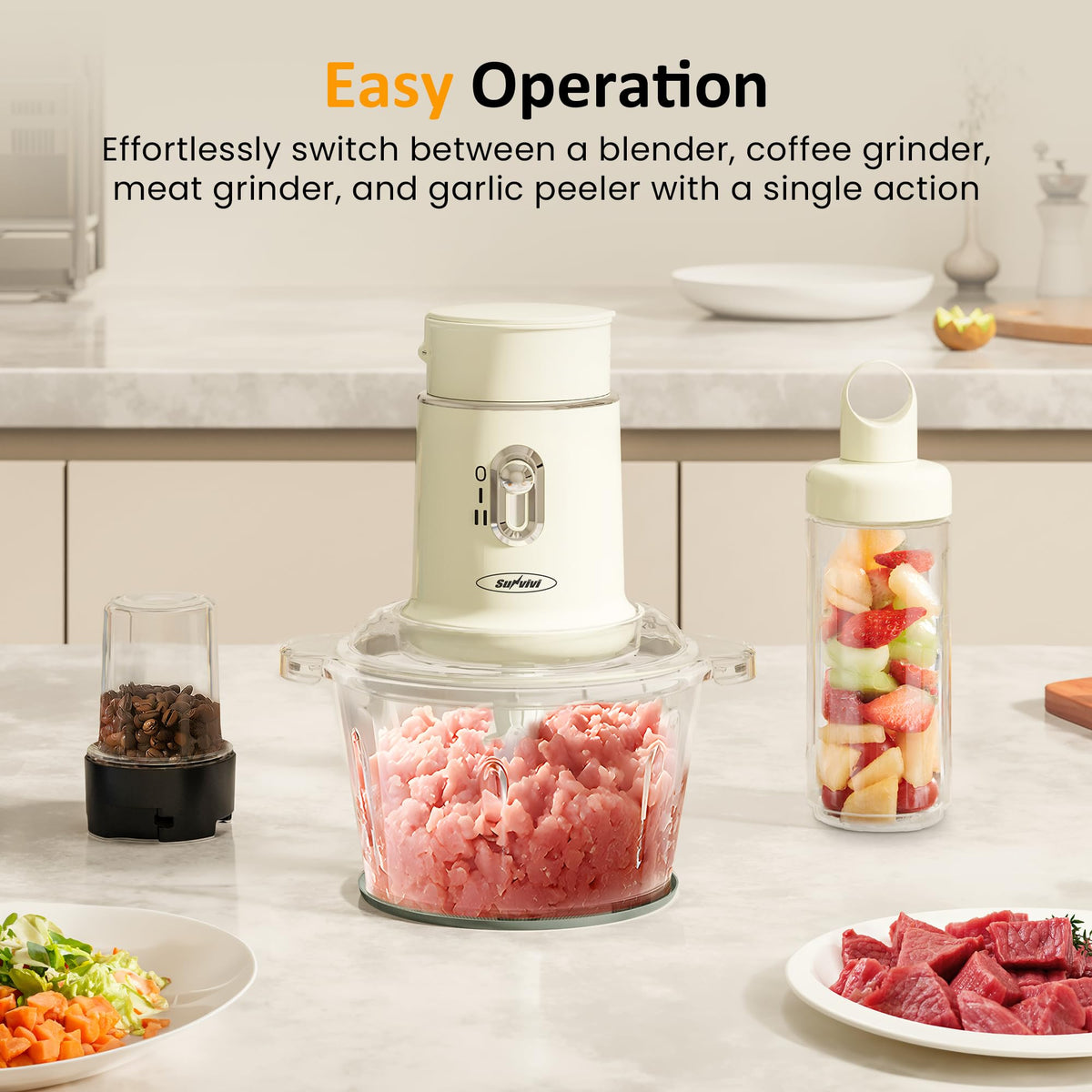 4-in-1 Electric Food Chopper & Small Food Processor Q2228