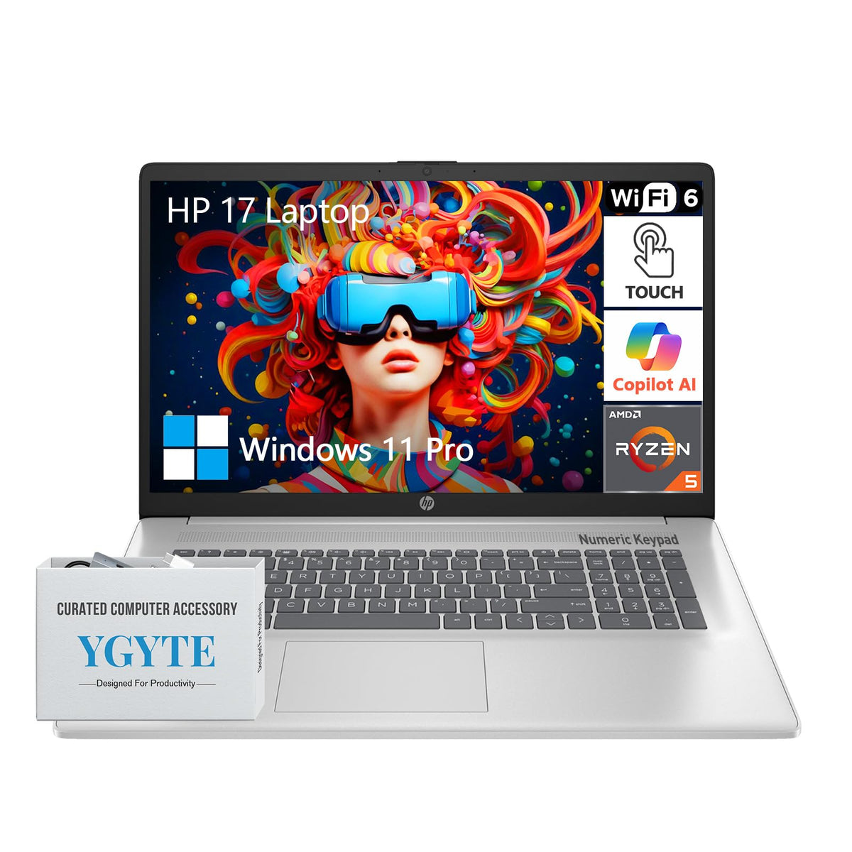 17.3 Inch Touch Screen Laptop, AMD Ryzen 5, 16GB RAM 1TB SSD G38620