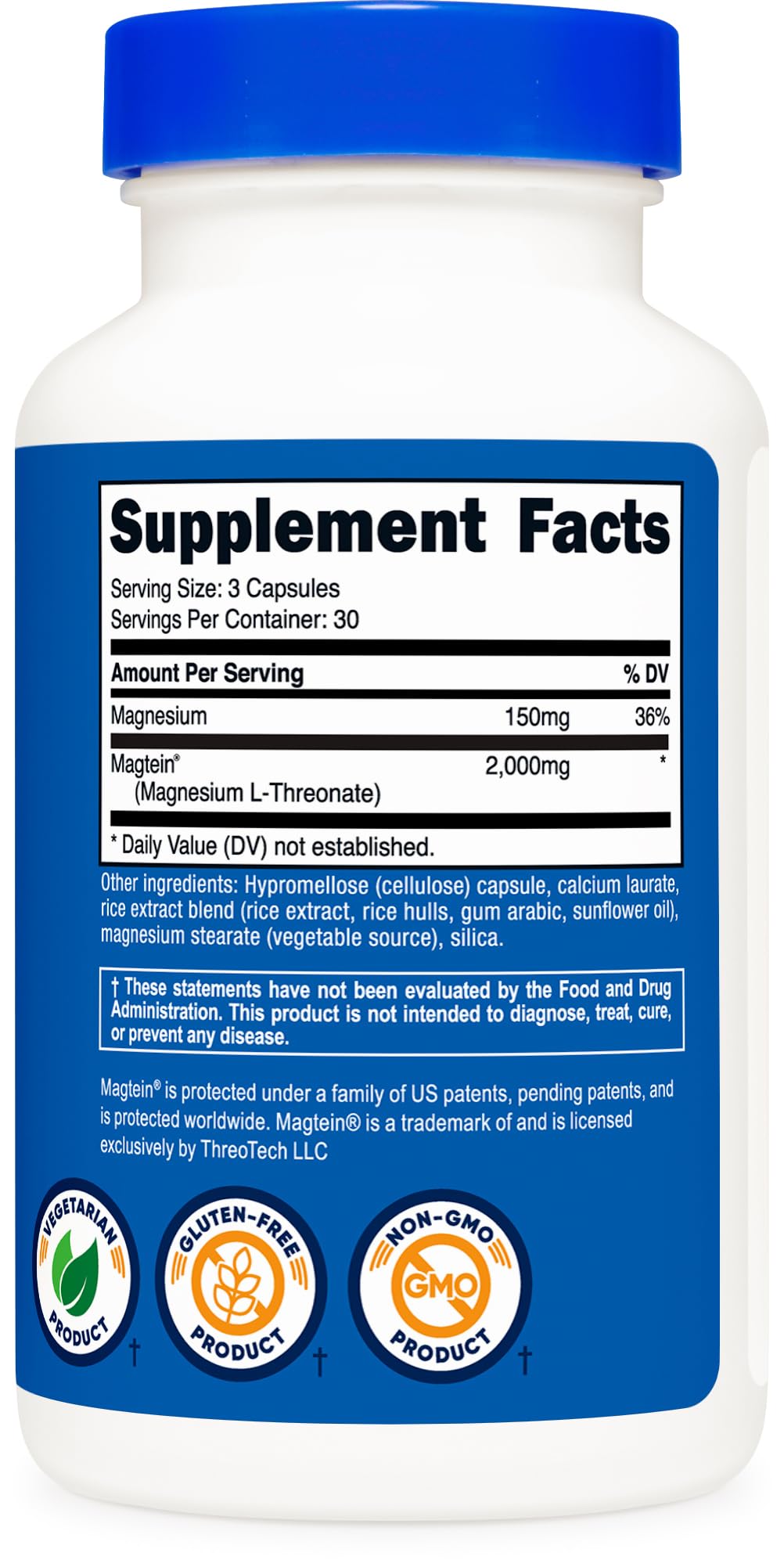 Magnesium L-Threonate 2,000mg 90 Capsules L3559