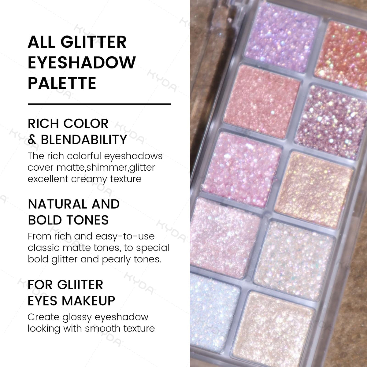 10 Colors Glitter Eyeshadow Palette Z4356