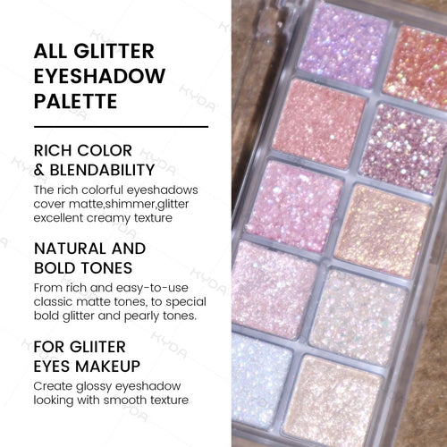 10 Colors Glitter Eyeshadow Palette Z4356