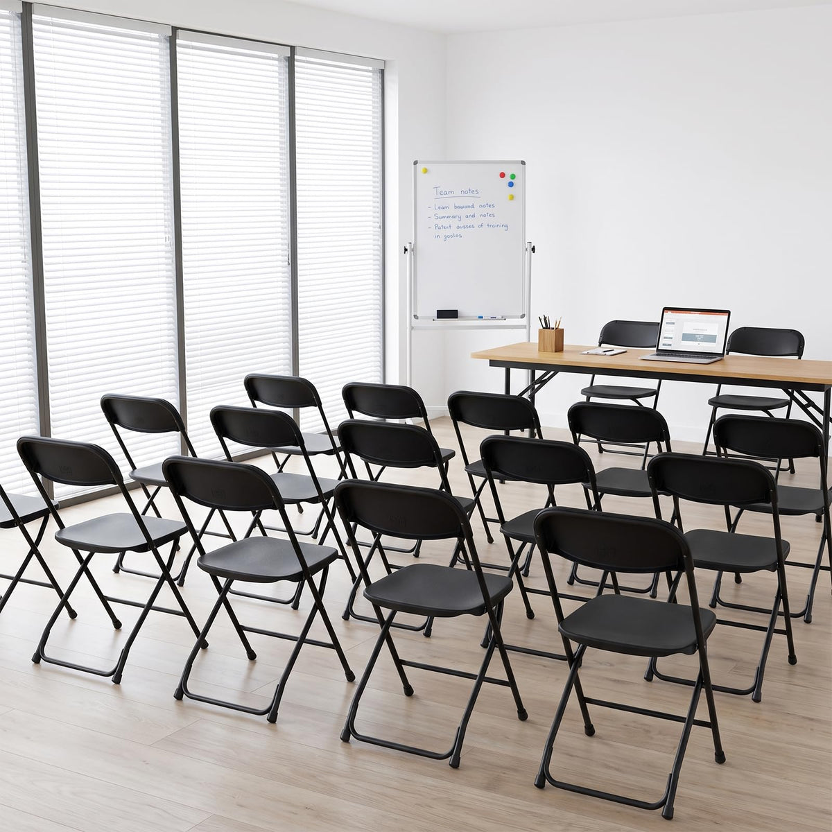 10 Pack Lightweight Stackable Plastic Folding Chairs with Steel Frame U9015