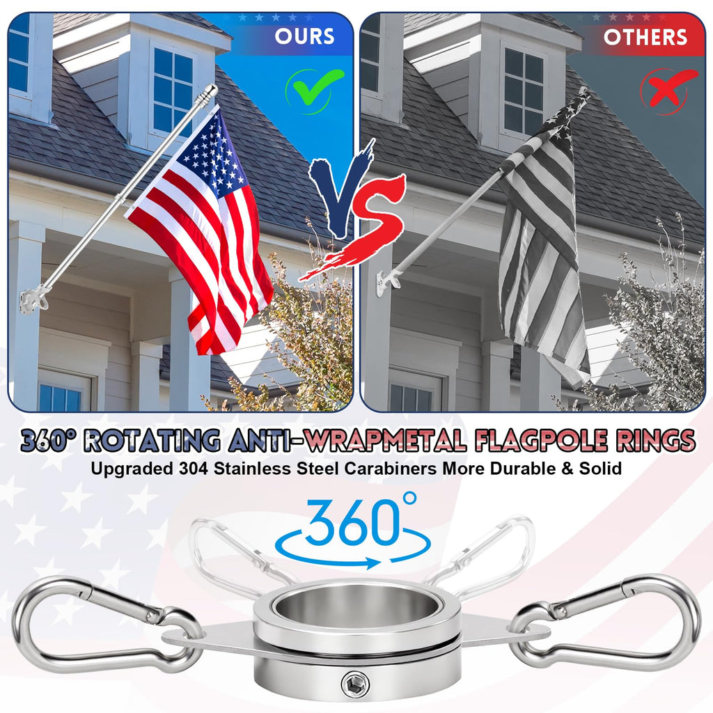 5 FT Stainless Steel Tangle Free Flag Pole O392980