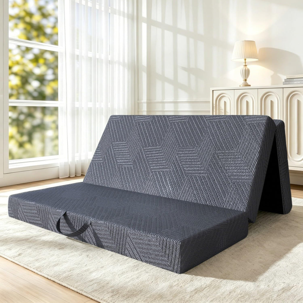 6 Inch Queen Tri-fold Memory Foam Mattress with Storage Bag Y88874