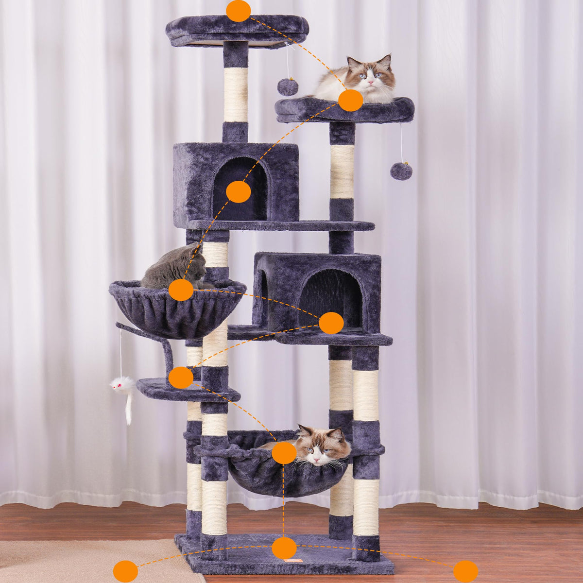 70 inches Tall Cat Tree G519