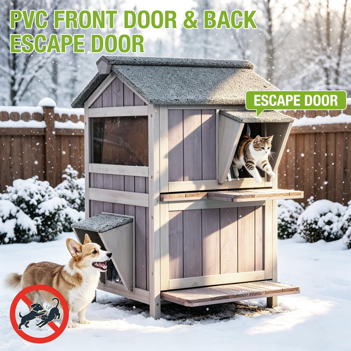 Weatherproof 2 Story Outdoor Cat House R728514
