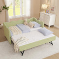 81-inch Twin to King Size Gingham Linen Upholstered Daybed with USB Charging Ports W526