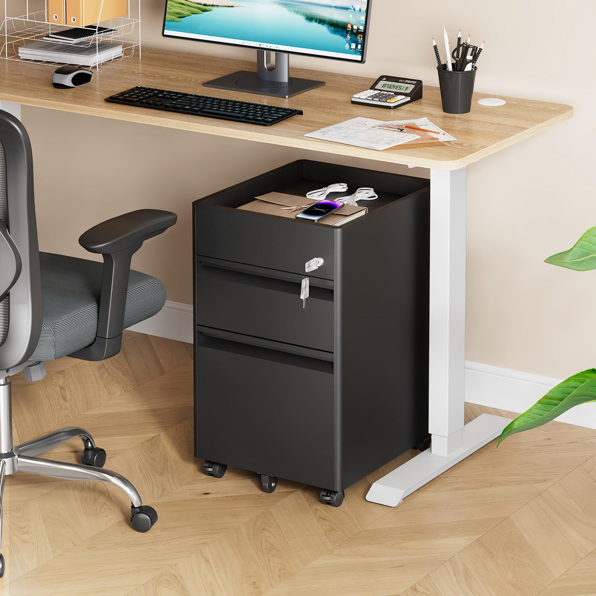 2 Drawer Metal File Cabinet with Lock U20165